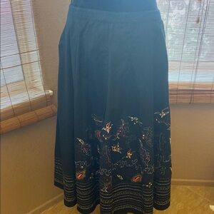 Embroidered Black Skirt